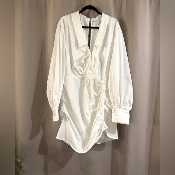 ASOS Basic Plus Size  White Ruched Women's Dress - Picture 1 of 6